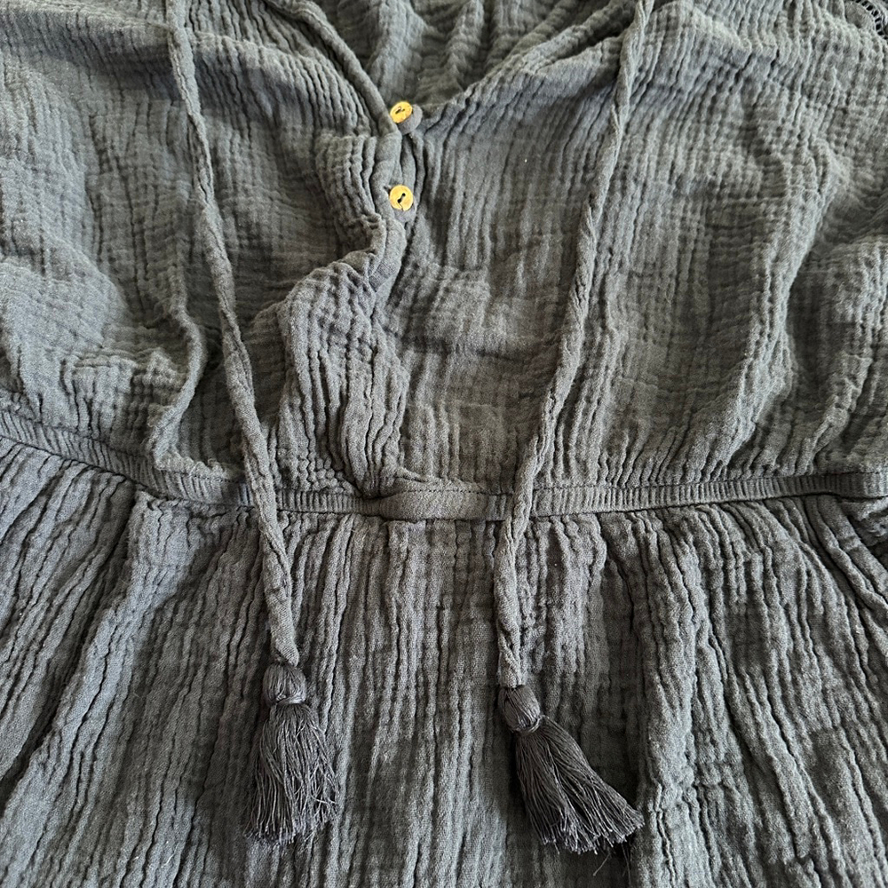 Women’s Knox Rose Blue Gauze Romper XXL Festival Boho crinkled gauze fabric - Picture 3 of 10